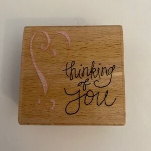 Studio G Kolette Hall Thinking of You Wooden Rubber Stamp New